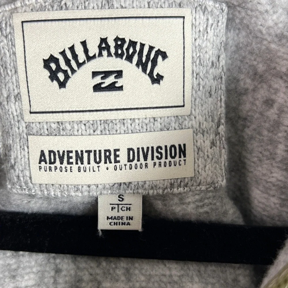 Billabong Fleece Pullover Women's Small Grey Half Zip Hooded Gorpcore